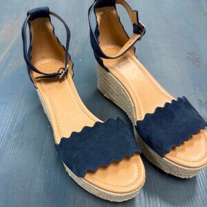 J. Crew Navy Blue Espadrille Sandals Women Size 8.5 2018511